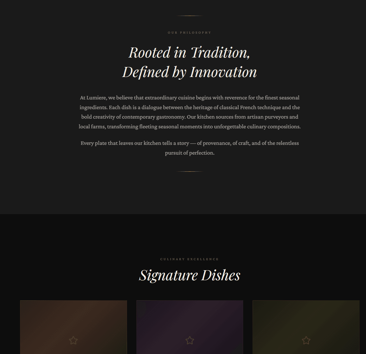 Fine Dining Restaurant website preview